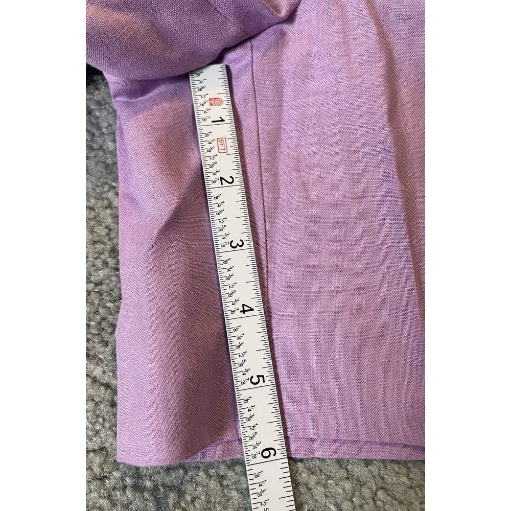 Open Edit Linen Blend Chino Shorts Sz S Lavender High Rise 6" Inseam Classic - Picture 5 of 8